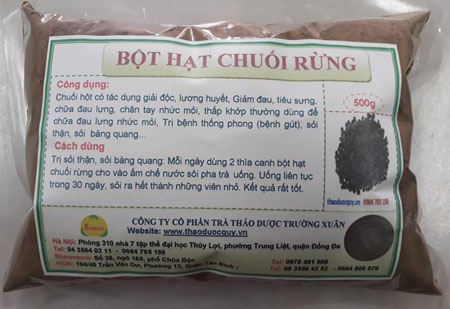 Bột hạt chuối rừng trị sỏi thận, sỏi tiết niệu